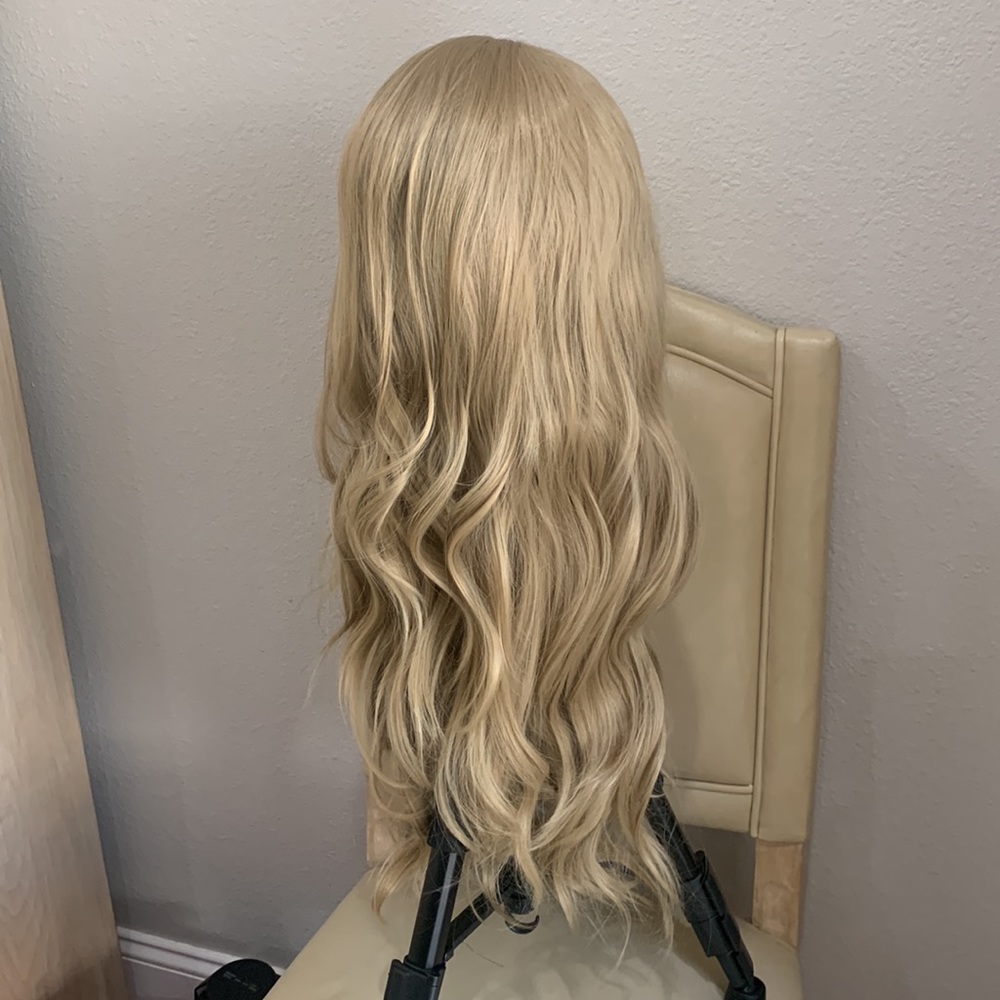 Long Ash Blonde #M16/613 Wave Synthetic Lace Front Wig
